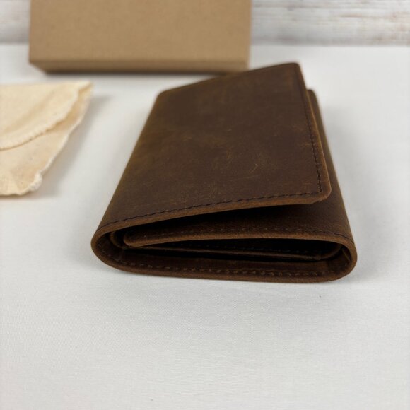 Stay Fine Trifold Wallet Leather Brown Men's - Picture 5 of 9